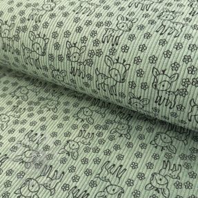 Catifea raiată STRETCH Little deer old green