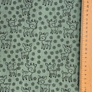 Catifea raiată STRETCH Little deer old green