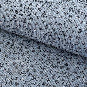 Catifea raiată STRETCH Little deer old blue