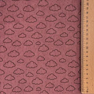 Catifea raiată STRETCH Little clouds old pink