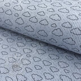 Catifea raiată STRETCH Little clouds old blue
