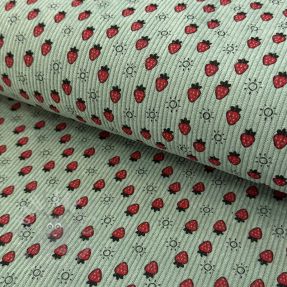 Catifea raiată STRETCH Little strawberries old green