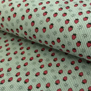 Catifea raiată STRETCH Little strawberries old green