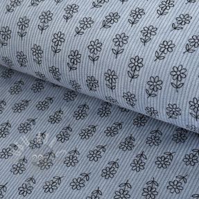 Catifea raiată STRETCH Little flower old blue