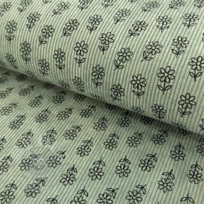Catifea raiată STRETCH Little flower old green
