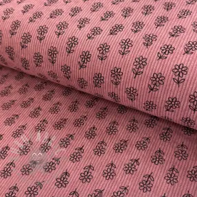 Catifea raiată STRETCH Little flower old pink