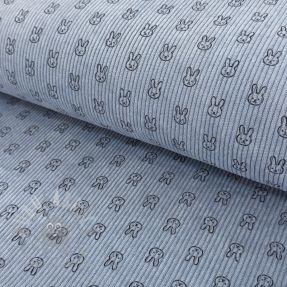 Catifea raiată STRETCH Little bunny old blue