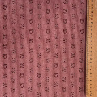 Catifea raiată STRETCH Little bunny old pink