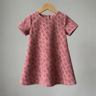 Catifea raiată STRETCH Little dino old pink