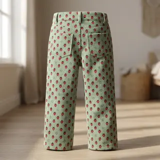 Catifea raiată STRETCH Little strawberries old green