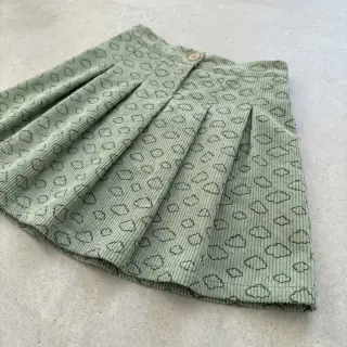 Catifea raiată STRETCH Little clouds old green