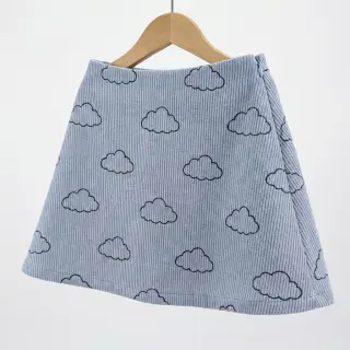 Catifea raiată STRETCH Little clouds old blue