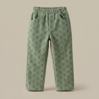 Catifea raiată STRETCH Little bunny old green