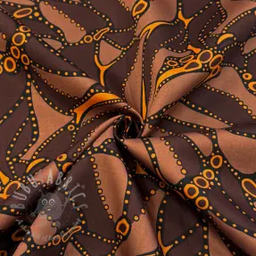 Țesătură din bumbac SATIN Abstract dark brown