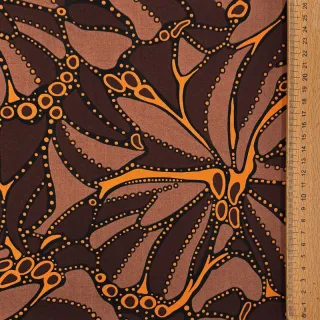 Țesătură din bumbac SATIN Abstract dark brown