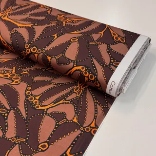 Țesătură din bumbac SATIN Abstract dark brown