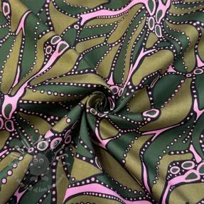 Țesătură din bumbac SATIN Abstract dark green