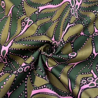 Țesătură din bumbac SATIN Abstract dark green