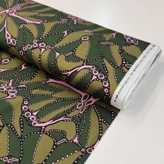 Țesătură din bumbac SATIN Abstract dark green