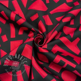 Țesătură din bumbac SATIN Geometric dark red