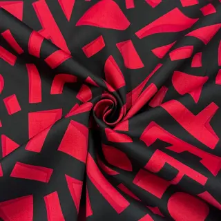 Țesătură din bumbac SATIN Geometric dark red