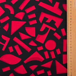 Țesătură din bumbac SATIN Geometric dark red
