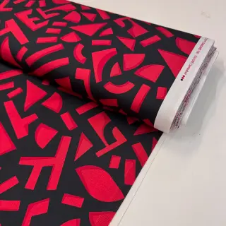 Țesătură din bumbac SATIN Geometric dark red