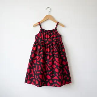 Țesătură din bumbac SATIN Geometric dark red