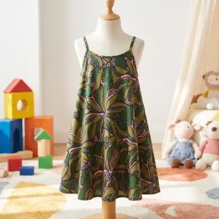 Țesătură din bumbac SATIN Abstract dark green