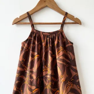 Țesătură din bumbac SATIN Abstract dark brown