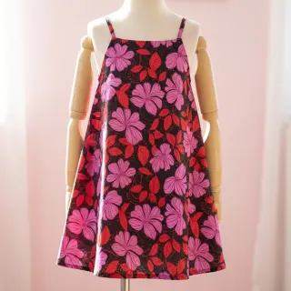 Țesătură din bumbac SATIN Autumn flowers dark red