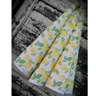 Țesătură din bumbac waffle Lemons digital print