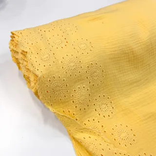 Mușelină 1-side border soft yellow