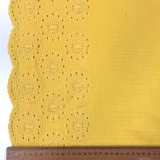 Mușelină 1-side border soft yellow