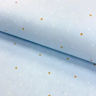 Țesătură din bumbac Sweet bear star light blue ORGANIC