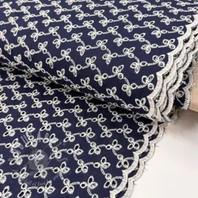 Țesătură din bumbac EMBROIDERY Rosemary navy