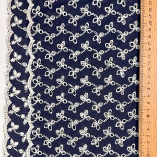 Țesătură din bumbac EMBROIDERY Rosemary navy