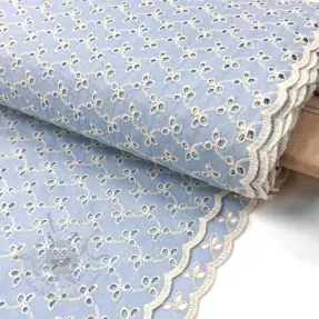 Țesătură din bumbac EMBROIDERY Rosemary light blue