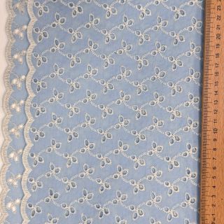 Țesătură din bumbac EMBROIDERY Rosemary light blue