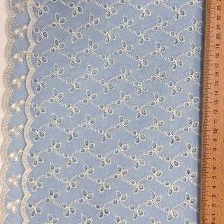 Țesătură din bumbac EMBROIDERY Rosemary light blue