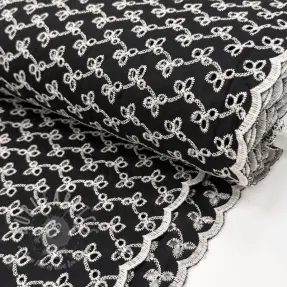Țesătură din bumbac EMBROIDERY Rosemary black