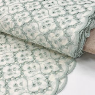Țesătură din bumbac EMBROIDERY Lilian mint