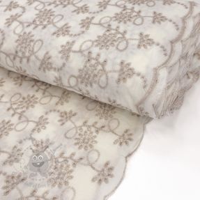 Țesătură din bumbac EMBROIDERY Lilian ecru