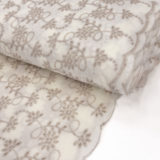 Țesătură din bumbac EMBROIDERY Lilian ecru