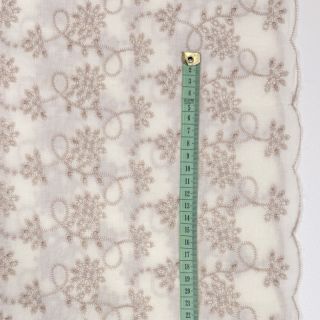 Țesătură din bumbac EMBROIDERY Lilian ecru