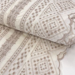 Țesătură din bumbac EMBROIDERY Lilian beige