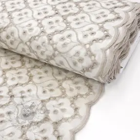 Țesătură din bumbac EMBROIDERY Lilian natural