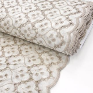 Țesătură din bumbac EMBROIDERY Lilian natural