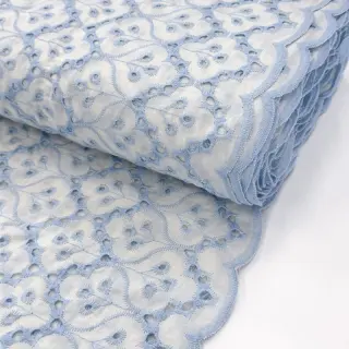 Țesătură din bumbac EMBROIDERY Lilian blue