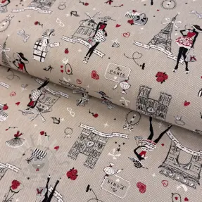 Țesătură decorativă Linenlook Cute Paris multico
